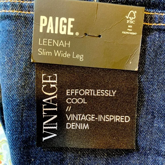 Paige Leenah Slim Wide-Leg Denim Jeans - Picture 8 of 10